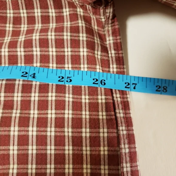 LL Bean Mens Button Down Red & White Plaid Men's XL Tall Heavy Fabric - Picture 6 of 9
